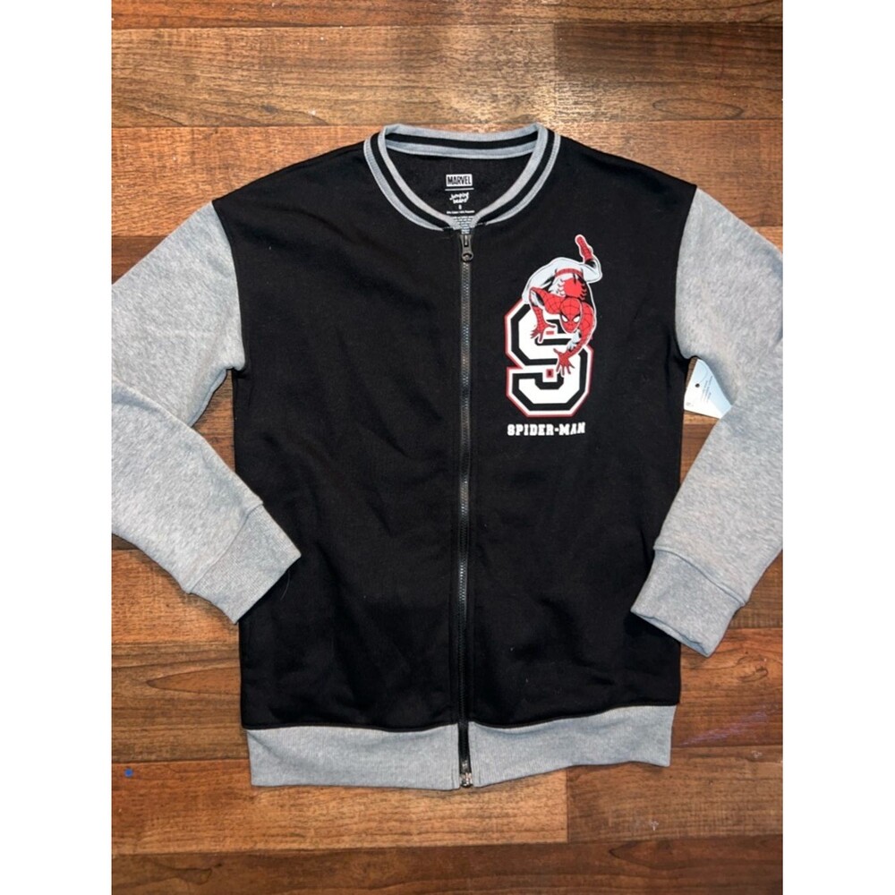 Marvel Boys Black and Gray Bomber Jacket